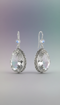 Vintage Silver Cloud Quartz Earrings