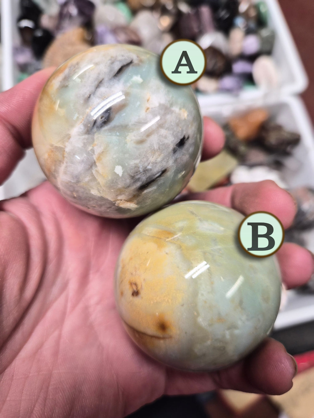 Pistachio Calcite (Green onyx) Sphere–50mm