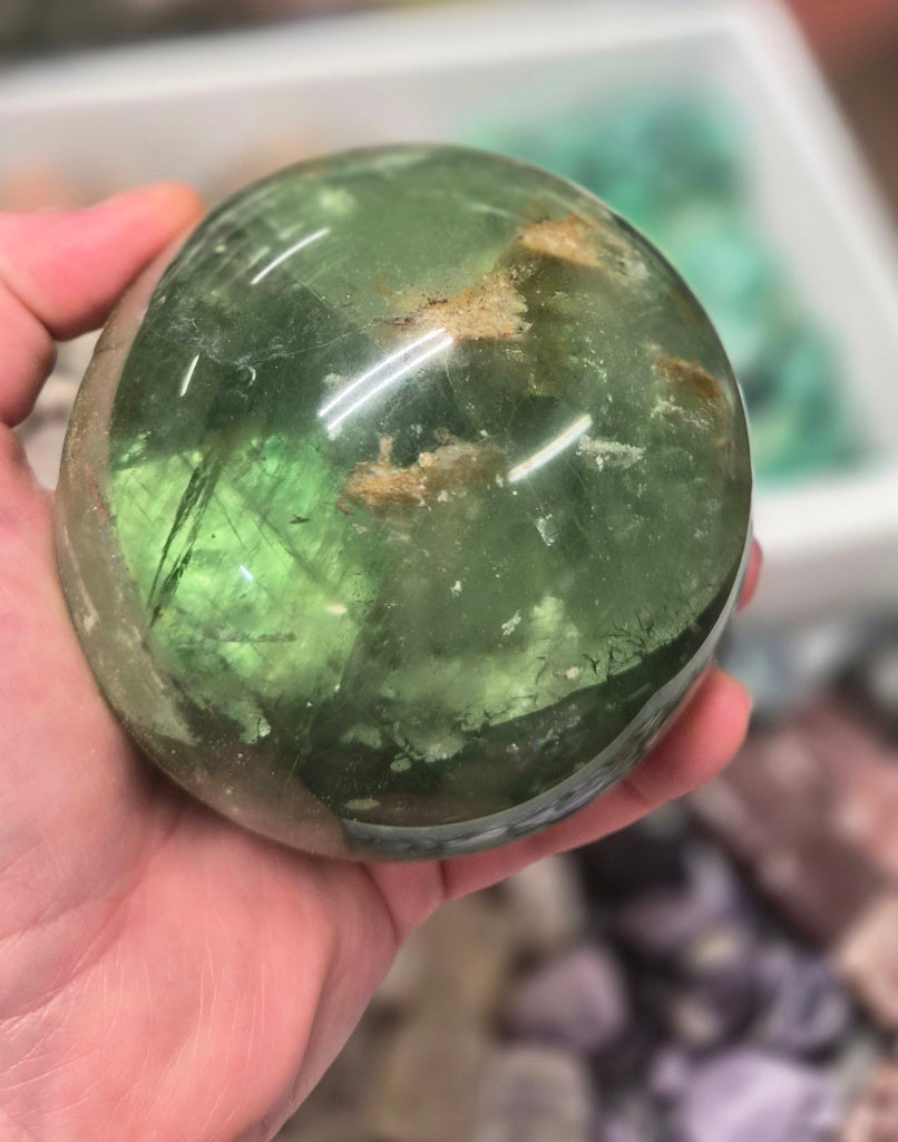 Green Fluorite sphere – 90mm