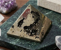 Pyrite with Druzy Crystals Pyramid