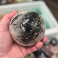Tourmalinated Quartz Sphere – 80mm