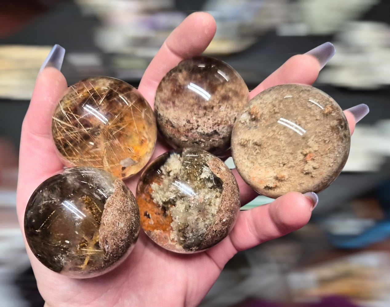 Natural Garden Quartz Spheres –45mm