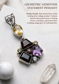 Geometric Gemstone .925 Sterling Silver Pendant