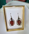 Geometric Red Jasper and Garnet .925 Sterling Silver Earrings