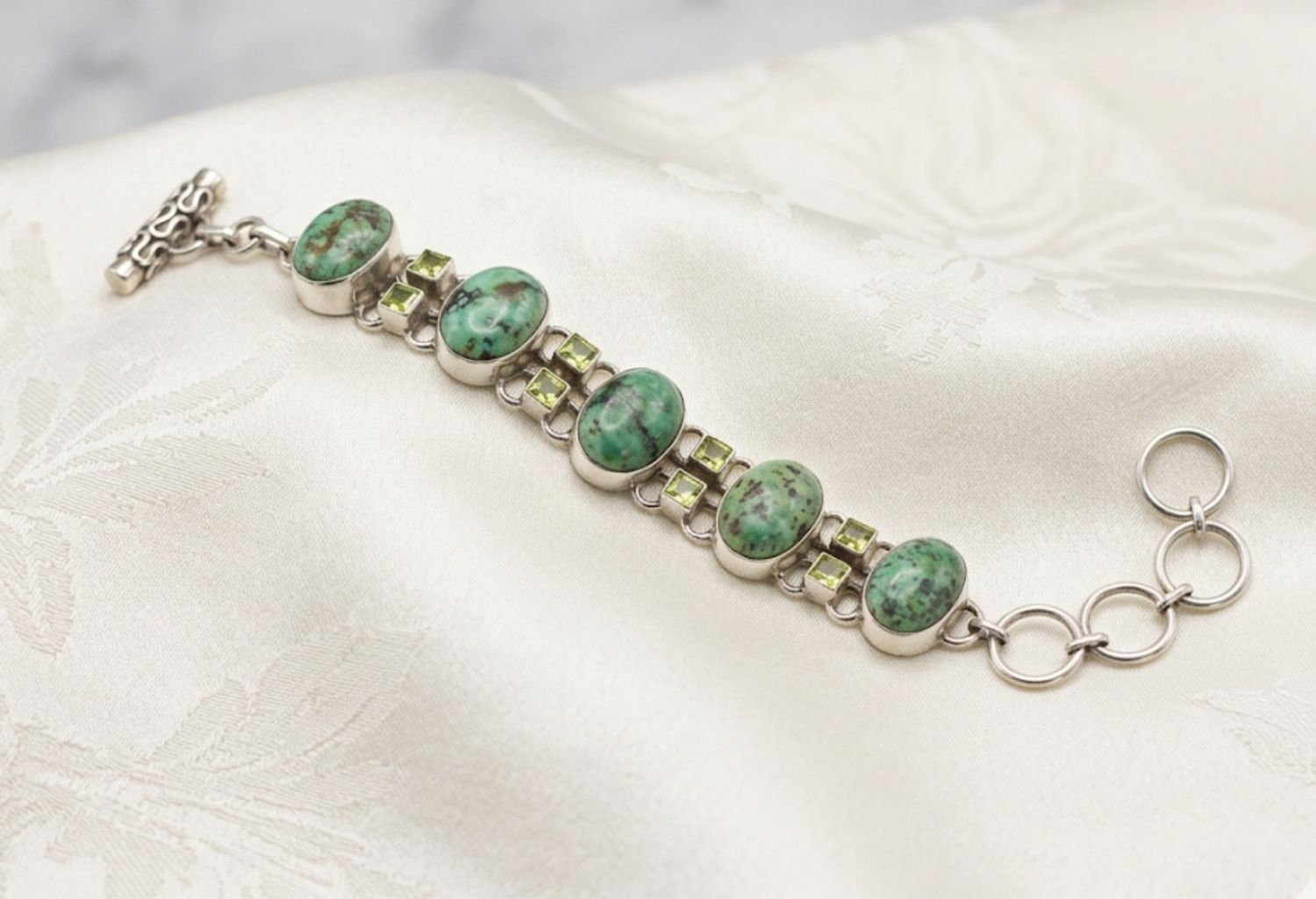 Everglades Moss & Mint Luxe Bracelet- African Turquoise and Peridot