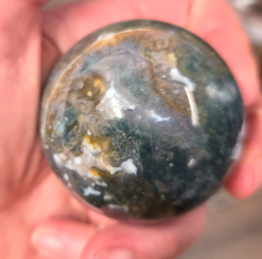 Orbicular Ocean Jasper sphere– 55mm