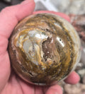Petrified wood with Druzy vug sphere– 65mm