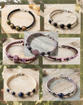 Handcrafted Macramé and natural stone bracelets– 7 in
