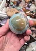 "Fun in the Sun" Caribbean Calcite sphere–50mm