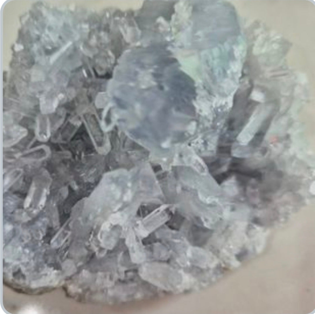1lb+ Steel Blue Natural Celestite Crystal Cluster Geode
