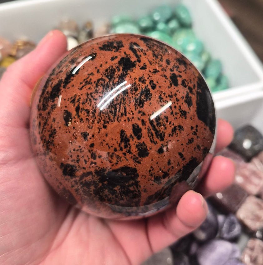 Mahogany Obsidian Jasper sphere – 85mm