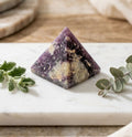 Lepidolite and Moonstone Pyramid