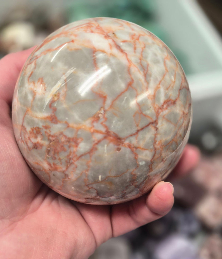 Red Vein Spiderweb Jasper– 85mm