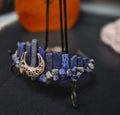 Moonstone Celestial Moon and Bramble silver wire wrapped Tiara Crown