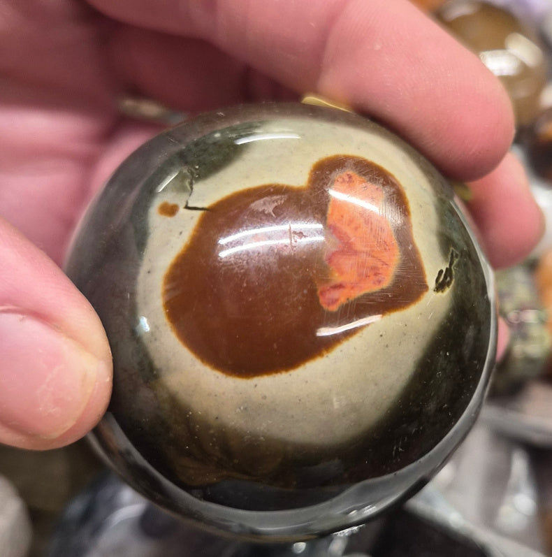 Hidden Romance Polychromatic Jasper Sphere–50mm