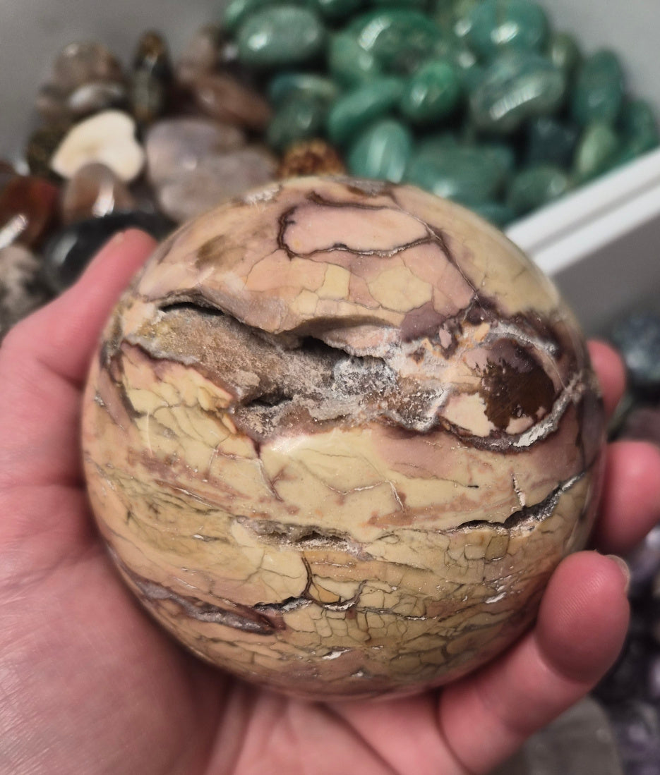Brecciated Ibis Jasper sphere– 80mm