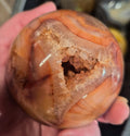 Carnelian crystal sphere with Druzy vug– 75mm
