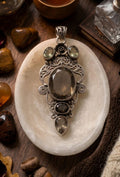 "Midnight Romance" Victorian Filigree Smoky Quartz Pendant