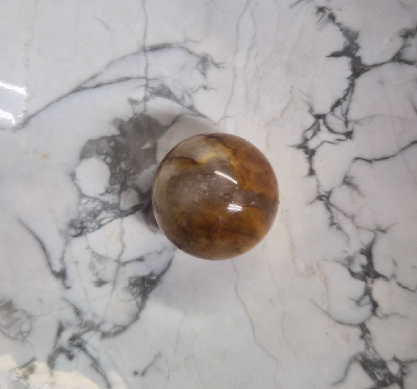 Mini Golden Healer Hematoid Quartz Sphere – 16mm
