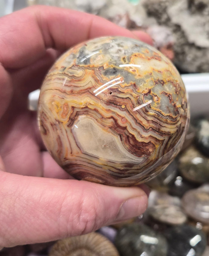 Crazy Lace Agate sphere– 60mm